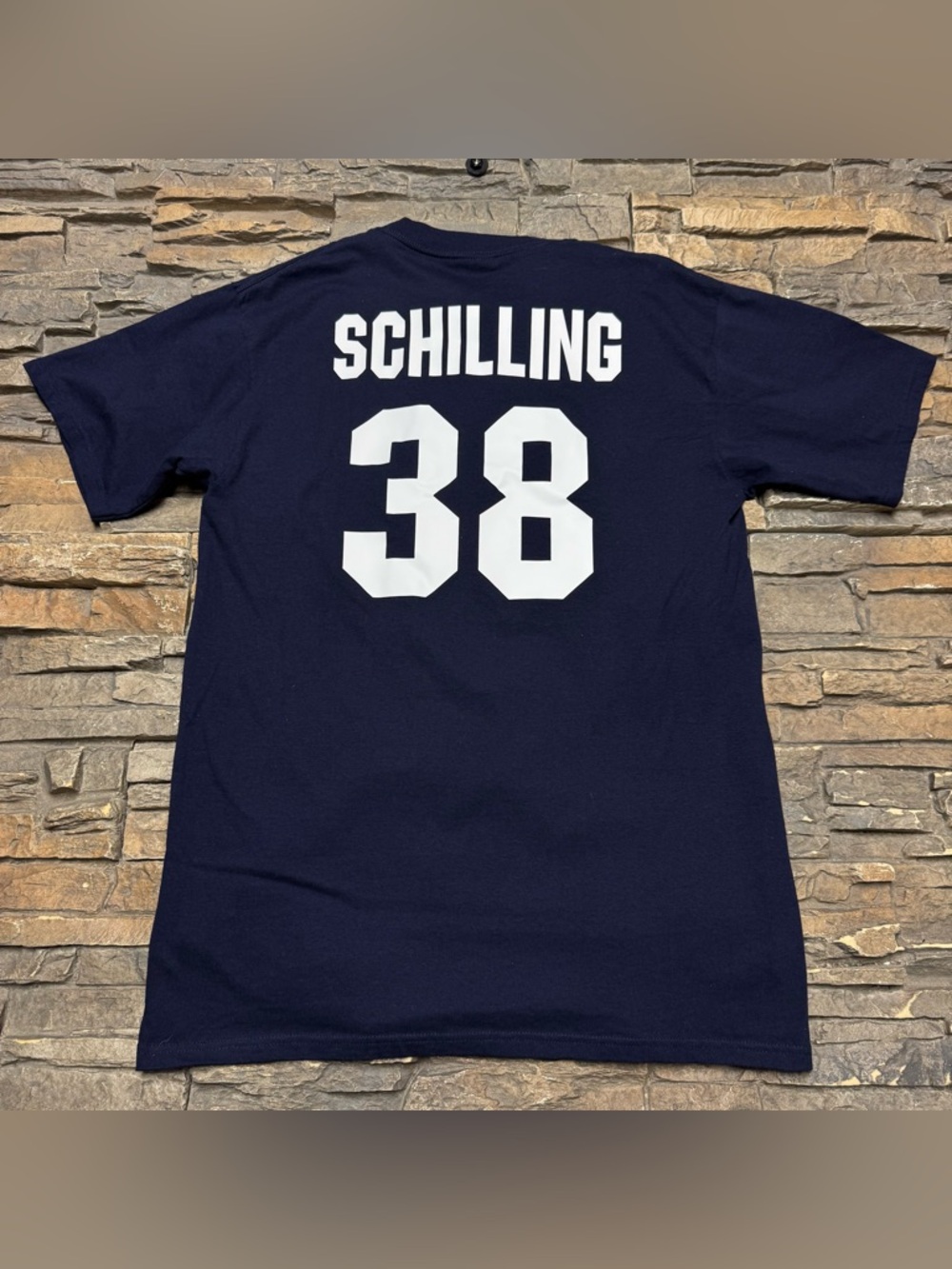 Curt Schilling Boston Red Sox Shirt Mens Large Blue Majestic Vintage VTG Y2K